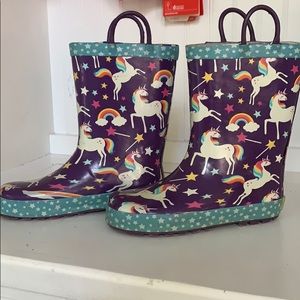 Girls unicorn rain boots